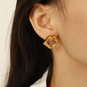 1 Paire De Boucles D'Oreilles À Tige Géométriques Simples En Acier Inoxydable Plaqué Or Pour Femme h5 Image7