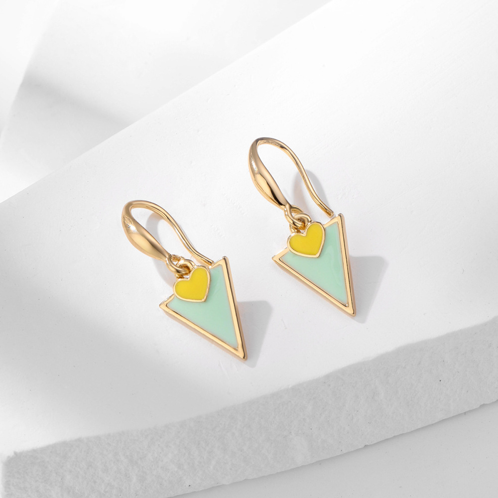 1 Paire De Boucles D'Oreilles Pendantes Géométriques En Alliage Pour Femme, Série Romantique Image3