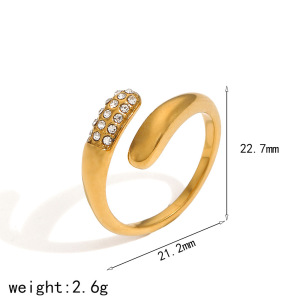 1 Paire De Bagues Ajustables Géométriques Simples En Acier Inoxydable Plaqué Or Pour Femme h5 Image5