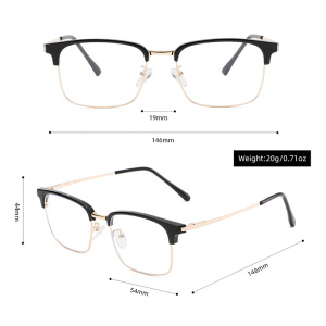 1 Paire De Lunettes Décontractées Semi-Montées Carrées Anti-Lumière Bleue h5 Image9
