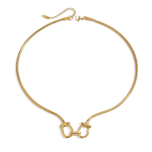 Collier Pendentif Pour Femme En Acier Inoxydable Couleur Or, Série Simple, , 1 Pièce h5 Image11
