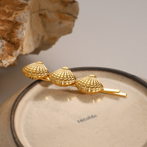 1 Paire De Pinces À Cheveux Pour Femme En Acier Inoxydable Plaqué Or , Style Tortue, Série Simple h5 Image2