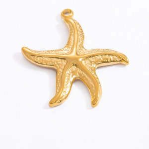 Pendentif Femme Diy En Acier Inoxydable Couleur Or, Superbe Étoile De Mer, Collection Romantique (1 Pièce) h5 Image3