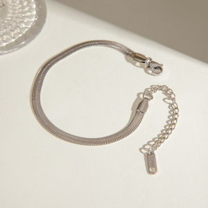 Bracelet Chaîne Femme Simple, Géométrique, Étanche, En Acier Inoxydable (1 Pièce). h5 Image3