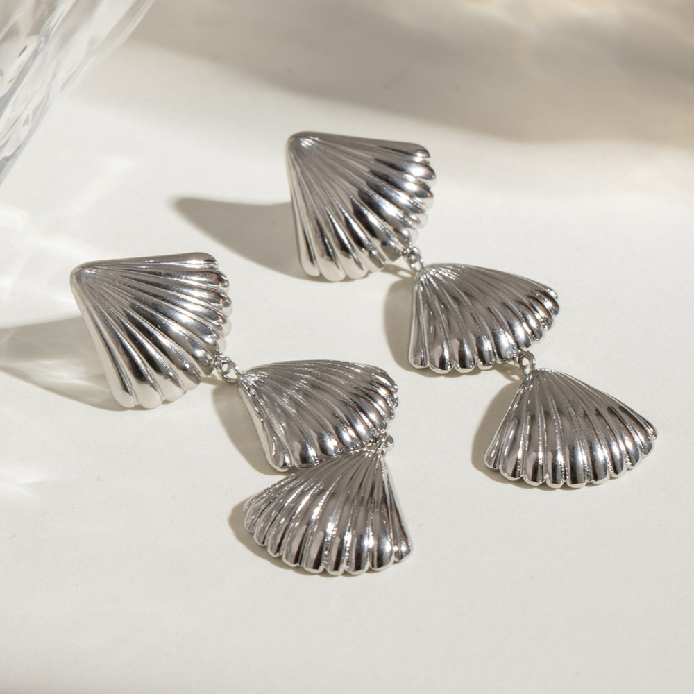 1 Paire De Boucles D'Oreilles Pendantes Simple Series Simple Turtle En Acier Inoxydable Étanches Pour Femmes Image4