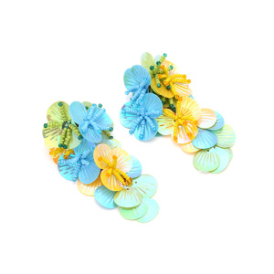 1 Paire De Boucles D'Oreilles Romantiques Colorées En Perles De Sequins À Motif Floral. h5 Image4
