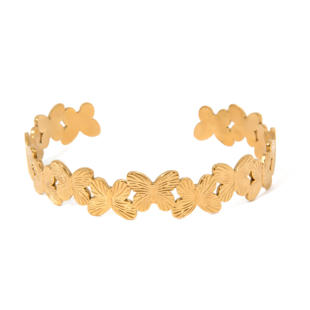 Bracelet Pour Femme En Acier Inoxydable Plaqué Or , Série Romantique, Motif Animal Doux Image5