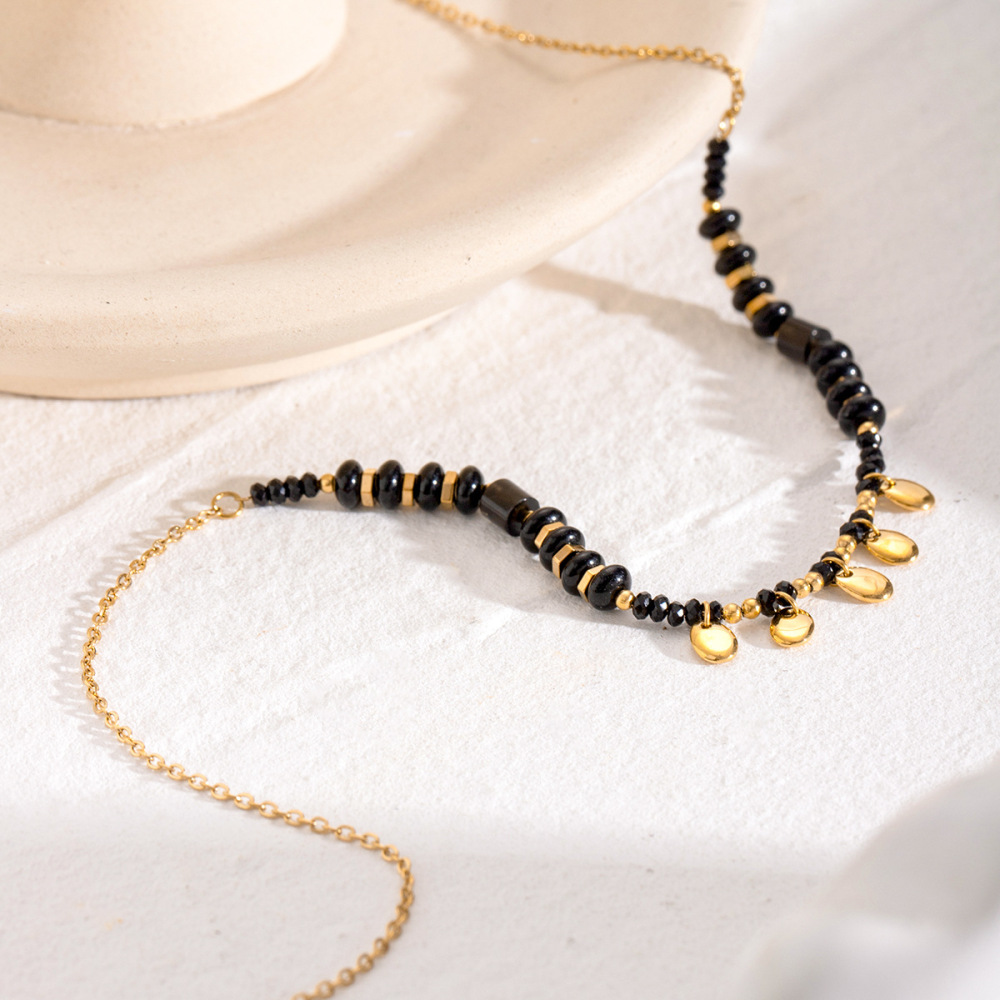 Collier Avec Pendentif Géométrique En Acier Inoxydable Plaqué Or  Pour Femme, Série Simple, Style Décontracté Image3