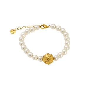Bracelet À Perles Pour Femme, 1 Pièce, En Acier Inoxydable Plaqué Or, Étanche, Collection Simple Series h5 Image6