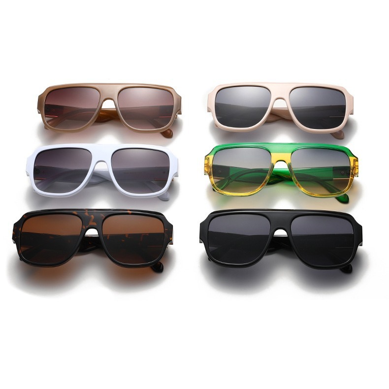 Lunettes De Soleil Pour Femmes, 1 Pièce, Série Simple, Décontractées, Couleur Unie, En Plastique Image7