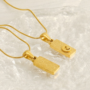 Collier Avec Pendentif Unisexe En Acier Inoxydable Plaqué Or , Style Hip-Pop/Rock, Série Simple, 1 Pièce h5 Image5