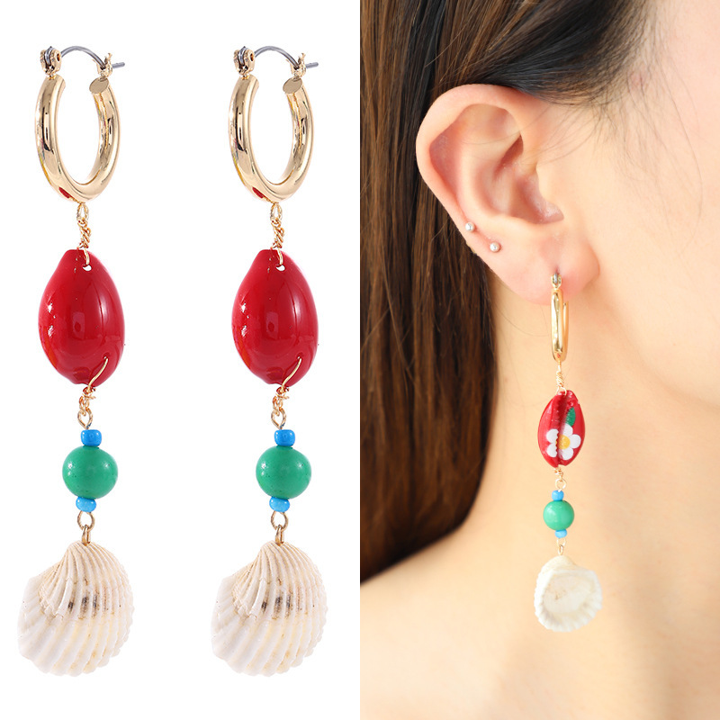 1 Paire De Boucles D'Oreilles Pendantes En Cuivre Pour Femme, Série Romantique, Motif Tortue De Vacances Image3