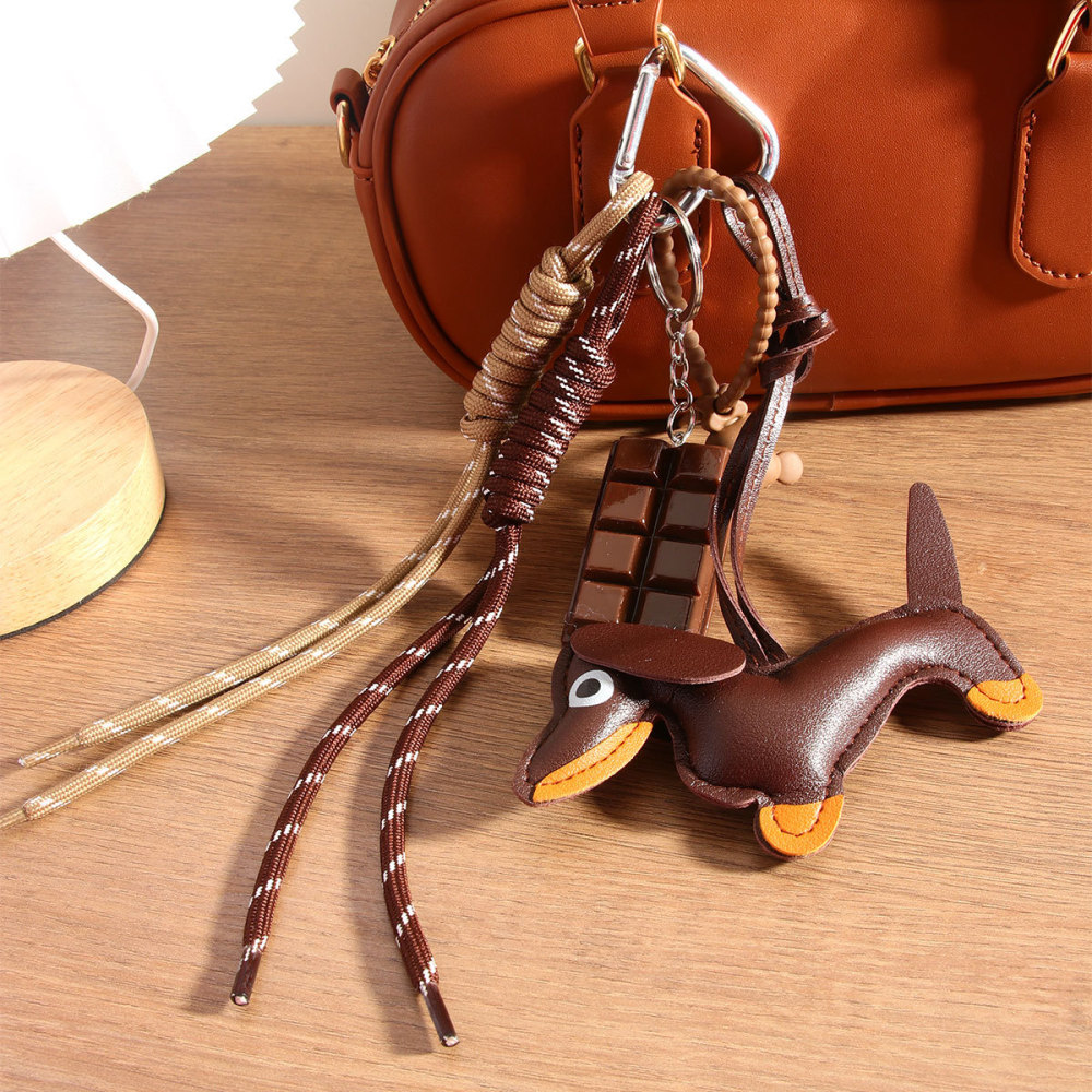 1 Pièce De Breloques De Sac Pour Femme En Pu, Série Simple, Motif Animal Quotidien h5Image4