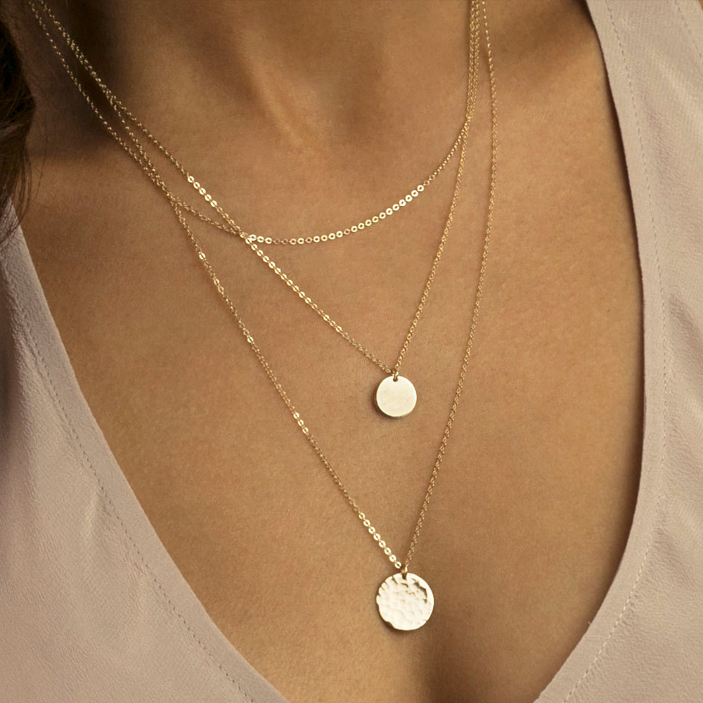 Collier Simple Pour Femme, 1 Pièce, En Acier Inoxydable, Couleur Or, Étanche, Avec Chaîne Simple. Image4