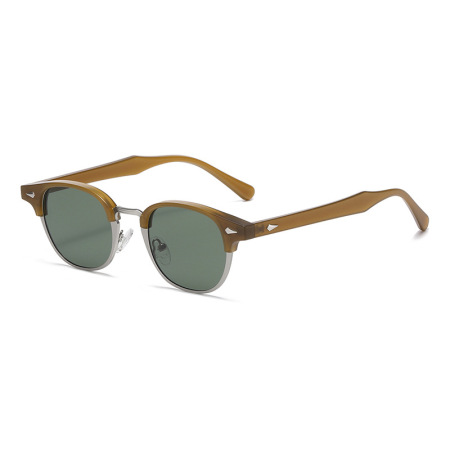 Lunettes de soleil rétro en plastique de couleur unie pour femme, série simple, 1 pièce 2