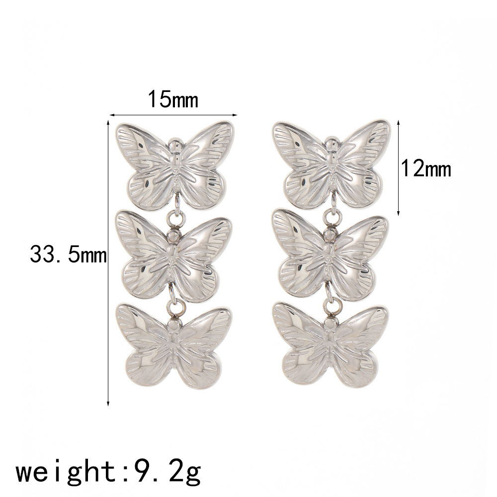 1 Paire De Boucles D'Oreilles À Tige En Acier Inoxydable Plaqué Or  Pour Femme, Motif Animal Image5