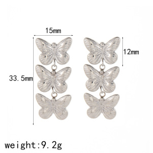 1 Paire De Boucles D'Oreilles À Tige En Acier Inoxydable Plaqué Or  Pour Femme, Motif Animal h5 Image5