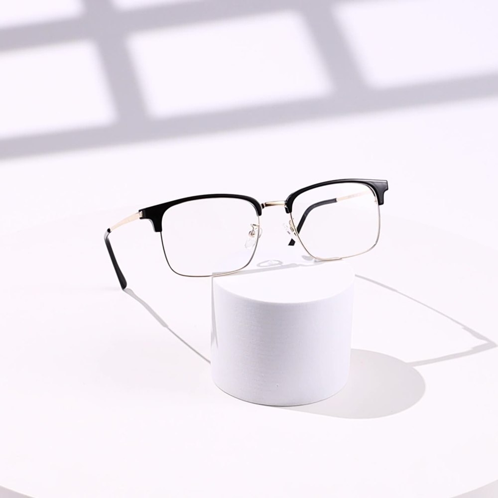 1 Paire De Lunettes Décontractées Semi-Montées Carrées Anti-Lumière Bleue Image7