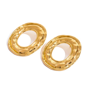 1 Paire De Boucles D'Oreilles Clous En Acier Inoxydable Imperméable Couleur Or h5 Image4