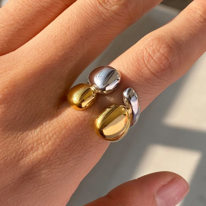 Bague Simple Pour Femme, Collection Simple, Élégante, Annulaire, En Acier Inoxydable Étanche, Coloris Or Et Argent. h5 Image6