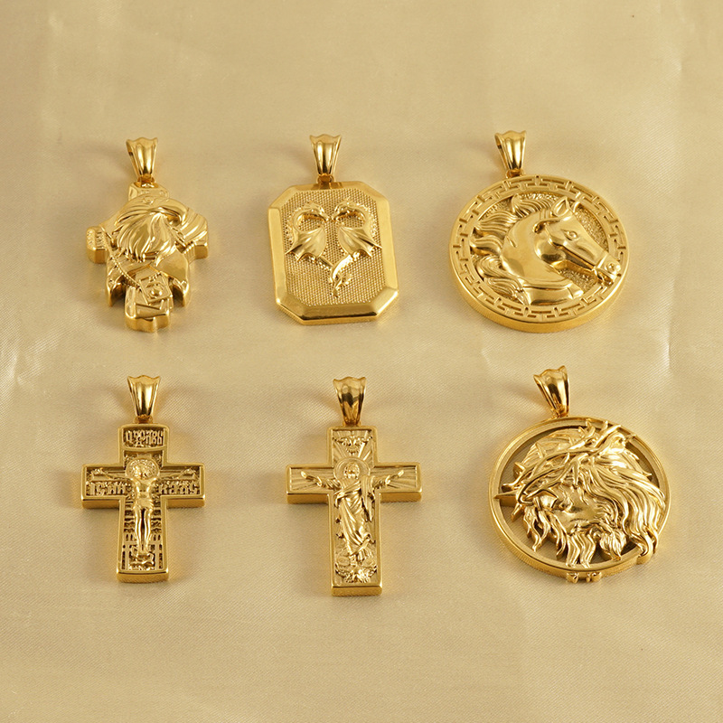 1 Paire De Pendentifs Thorn God En Acier Inoxydable En Relief 3D, Collier Rétro Tendance En Acier Titane Transfrontalier Pour Hommes Et Femmes, Collier Unisexe Pour Hommes h5Image5