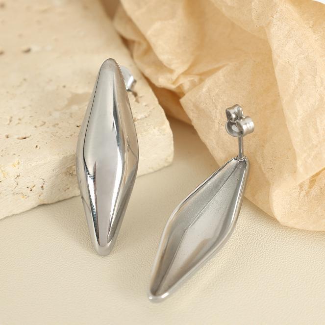 1 Paire De Boucles D'Oreilles À Tige Géométriques Quotidiennes En Acier Titane Couleur Or Pour Femme, Série Simple Image8