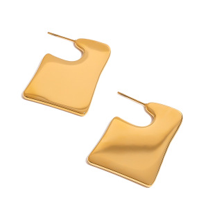 1 Paire De Boucles D'Oreilles À Tige Simples En Acier Inoxydable Plaqué Or  Pour Femme h5 Image6