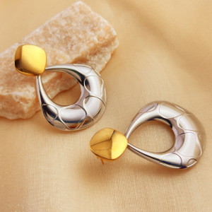 1 Paire De Boucles D'Oreilles Pendantes Pour Femme, En Acier Inoxydable Imperméable, De Couleurs Assorties. h5 Image4