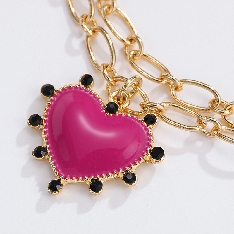 Bracelet À Breloques Rétro En Alliage Pour Femme, Série Luxueuse, Motif Cœur Image4