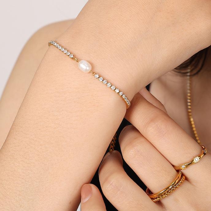 Collier Chaîne Pour Femme, Série Classique, Style Rétro Géométrique, En Acier Titane, Couleur Or Image6