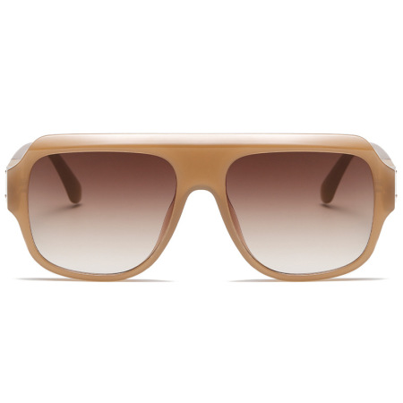 Lunettes de soleil pour femmes, 1 pièce, série simple, décontractées, couleur unie, en plastique 2