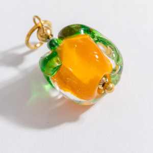Pendentif Femme En Acier Inoxydable Doré, Émail Naturel Couleur Fruits, 1 Pièce, Série Chromatic h5 Image7