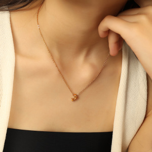 Collier Avec Pendentif En Acier Titane Et Or Pour Femme, Série Simple, Motif Animal Naturel h5 Image5