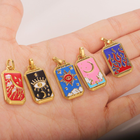 Pendentif élégant en forme de goutte de soleil, collection romantique, en acier inoxydable étanche, couleur or, pour femme (1 pièce) 2