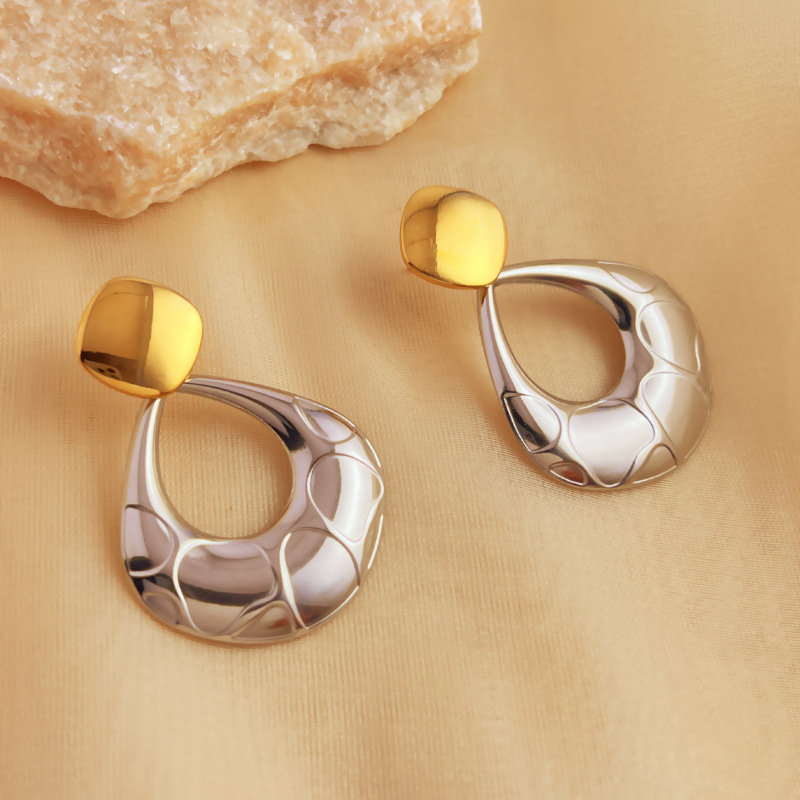 1 Paire De Boucles D'Oreilles Pendantes Pour Femme, En Acier Inoxydable Imperméable, De Couleurs Assorties. Image3