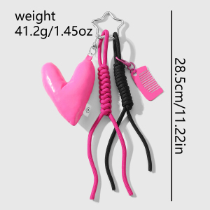 Breloques De Sac Pour Femme, Série Simple, En Alliage, Sans Placage, Motif Cœur Doux h5 Image11