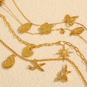 Pendentif Femme En Acier Inoxydable Doré, Étanche, Forme Coquillage, 1 Pièce, Collection Exquise h5 Image4