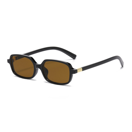 Lunettes de soleil rétro en plastique de couleur unie pour femme, série simple, 1 pièce 2