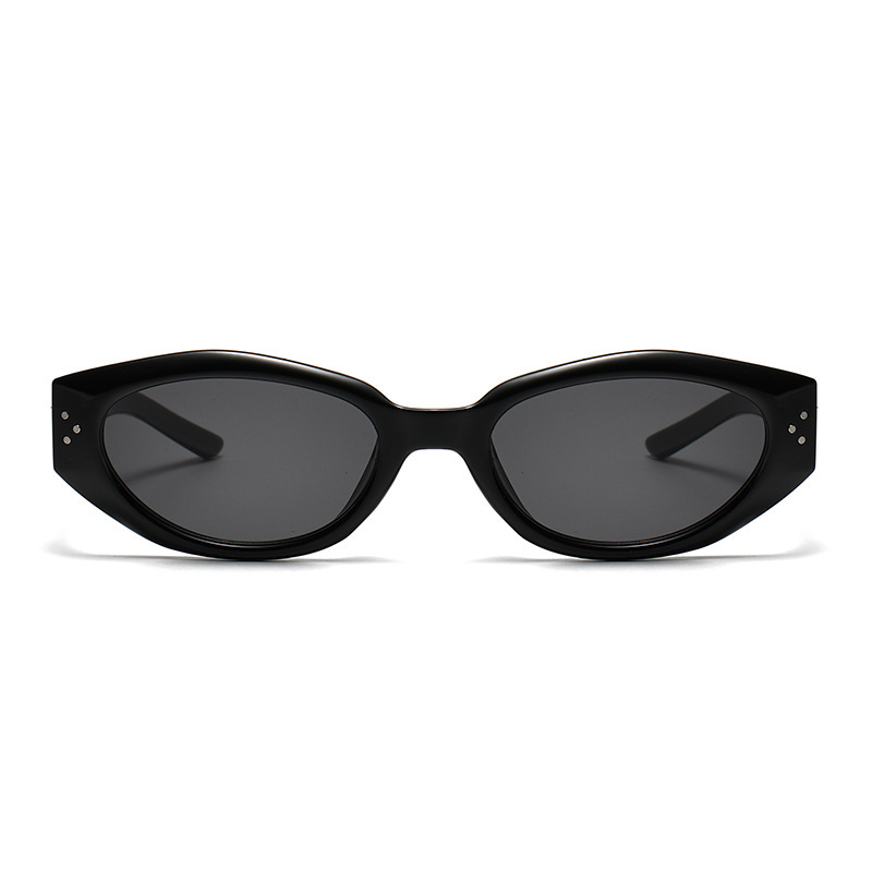Lunettes De Soleil Rétro En Plastique De Couleur Unie Pour Femme, Série Simple, 1 Pièce Image2