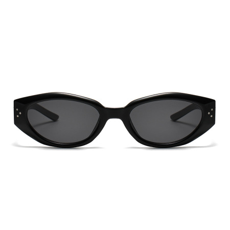 Lunettes de soleil rétro en plastique de couleur unie pour femme, série simple, 1 pièce 2