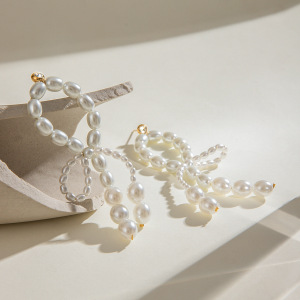 1 Paire De Boucles D'Oreilles Élégantes Et Luxueuses En Acier Inoxydable Plaqué Or Avec Perles Artificielles Pour Femme h5 Image4