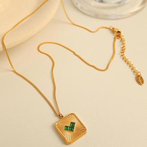 Collier Avec Pendentif En Forme De Cœur Rétro En Acier Titane Doré Pour Femme, Série Luxueuse, 1 Pièce h5 Image6