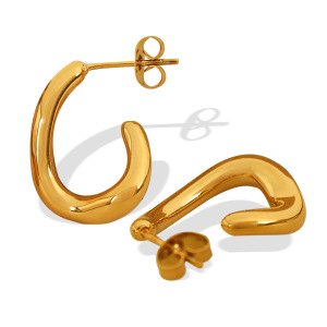 1 Paire De Boucles D'Oreilles Puces Pour Femme, Style Géométrique Simple, En Acier Inoxydable Plaqué Or. h5 Image6