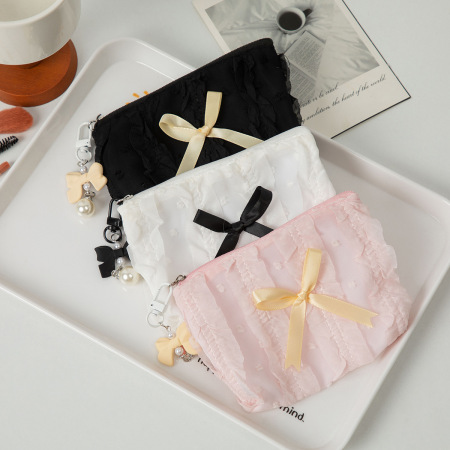 1 paire de sacs pour femme en polyester avec nœud papillon, série romantique
