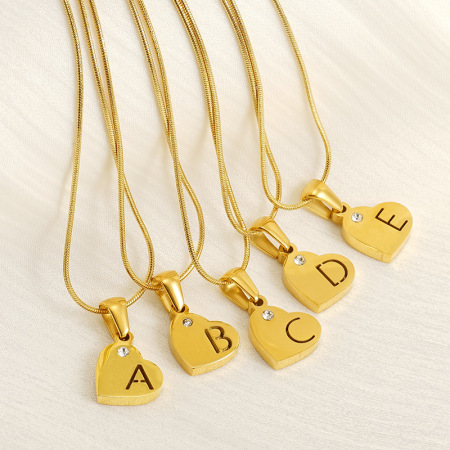Collier Pendentif Unisexe En Acier Inoxydable Plaqué Or  Avec Lettres Simples, Série Simple, 1 Pièce