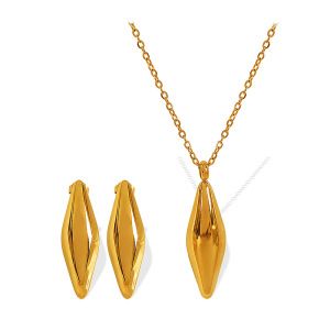 1 Paire De Boucles D'Oreilles À Tige Géométriques Quotidiennes En Acier Titane Couleur Or Pour Femme, Série Simple h5 Image9