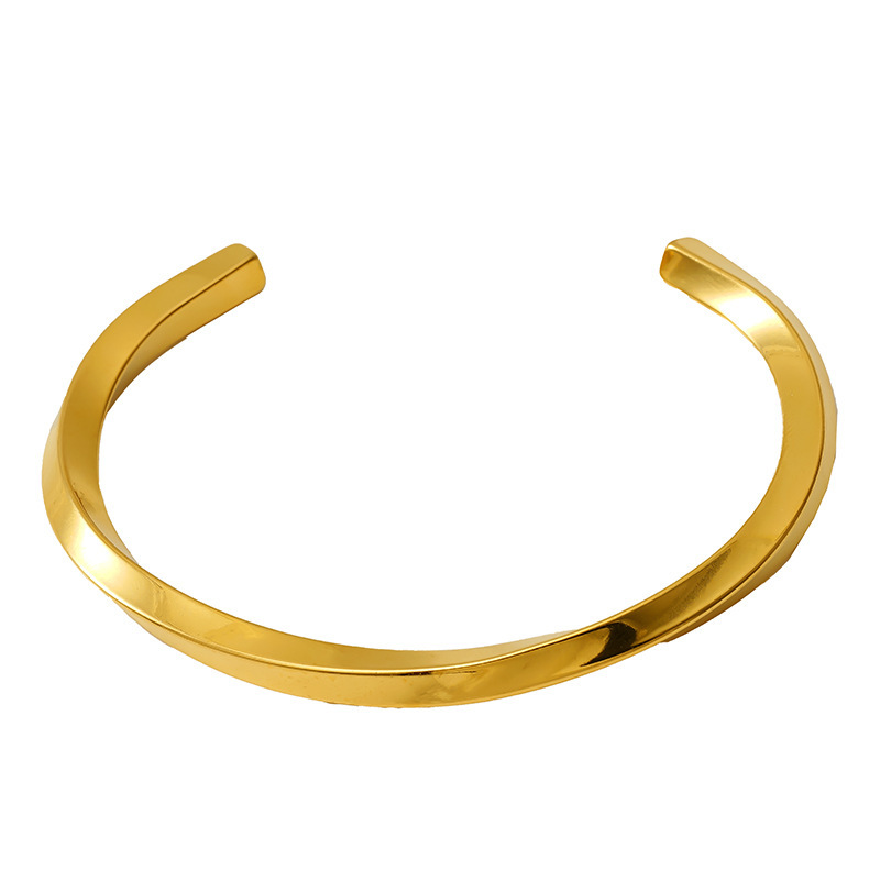 Bracelet Unisexe En Acier Inoxydable Plaqué Or , Série Simple, 1 Pièce Image6