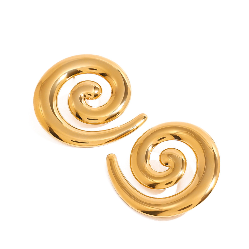 1 Paire De Boucles D'Oreilles À Tige Géométriques Décontractées En Acier Inoxydable Plaqué Or Pour Femmes h5Image5
