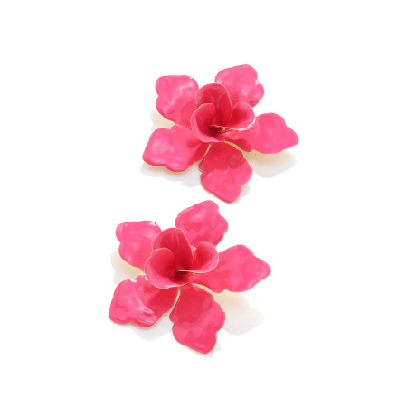 1 paire de boucles d'oreilles à tige en fer pour femme, série romantique, motif fleur douce