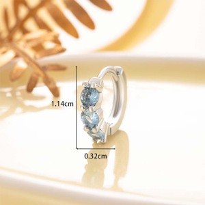 1 Pièce De Boucles D'Oreilles Créoles Géométriques Simples En Cuivre Sans Placage Et Zircone Pour Femme h5 Image5